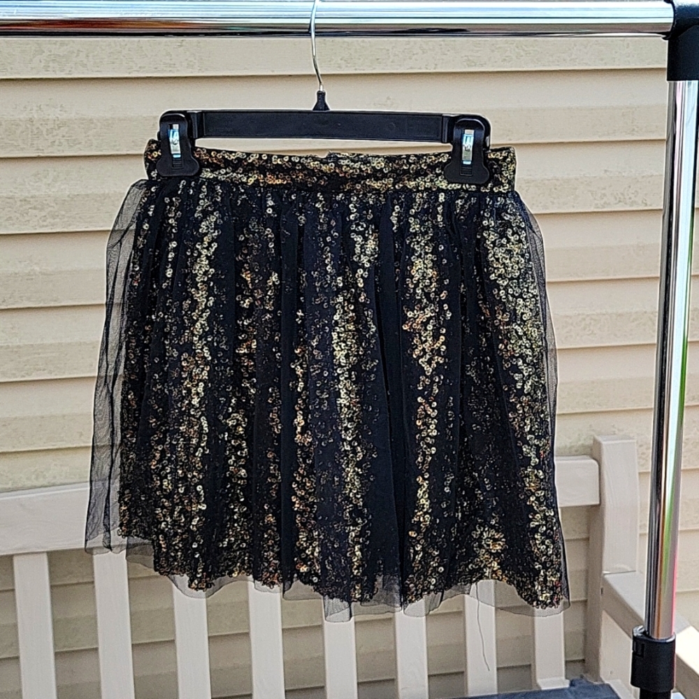 Gold sequin mini skirt size small
